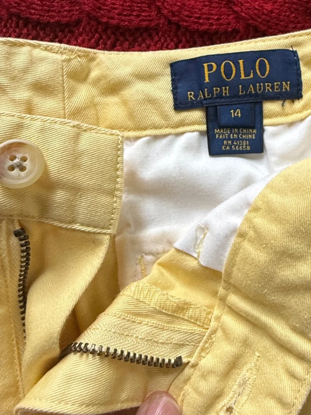 Polo Ralph Lauren Yellow Chino Shorts Size 14 | Classic‎ Prep Summer Shorts